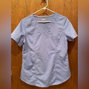 Light blue scrub top